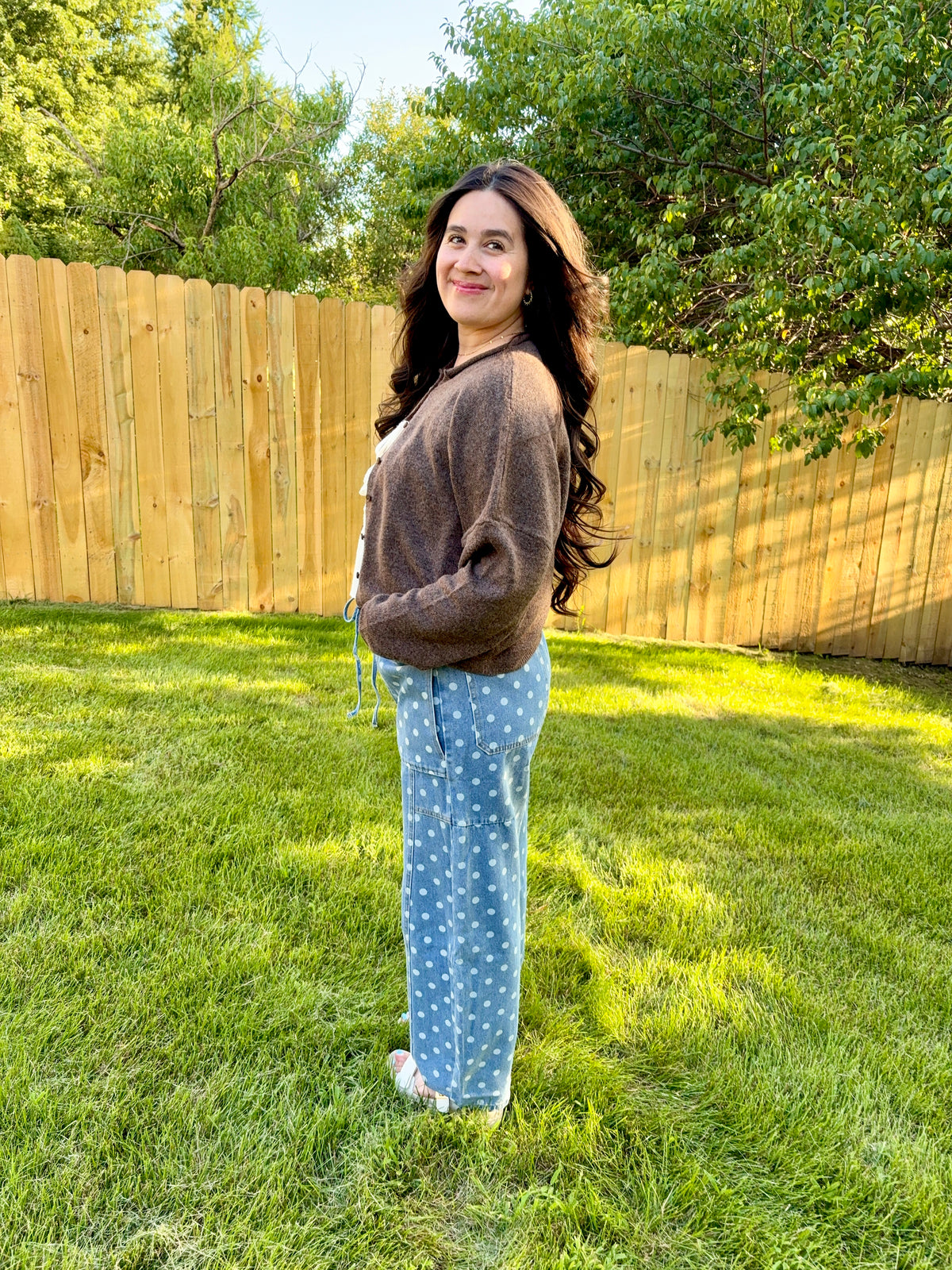 Daisy Dot Denim Pants