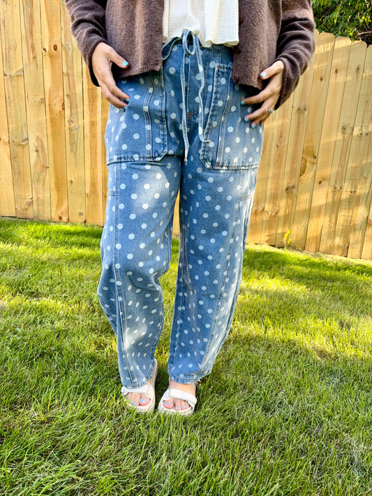 Daisy Dot Denim Pants