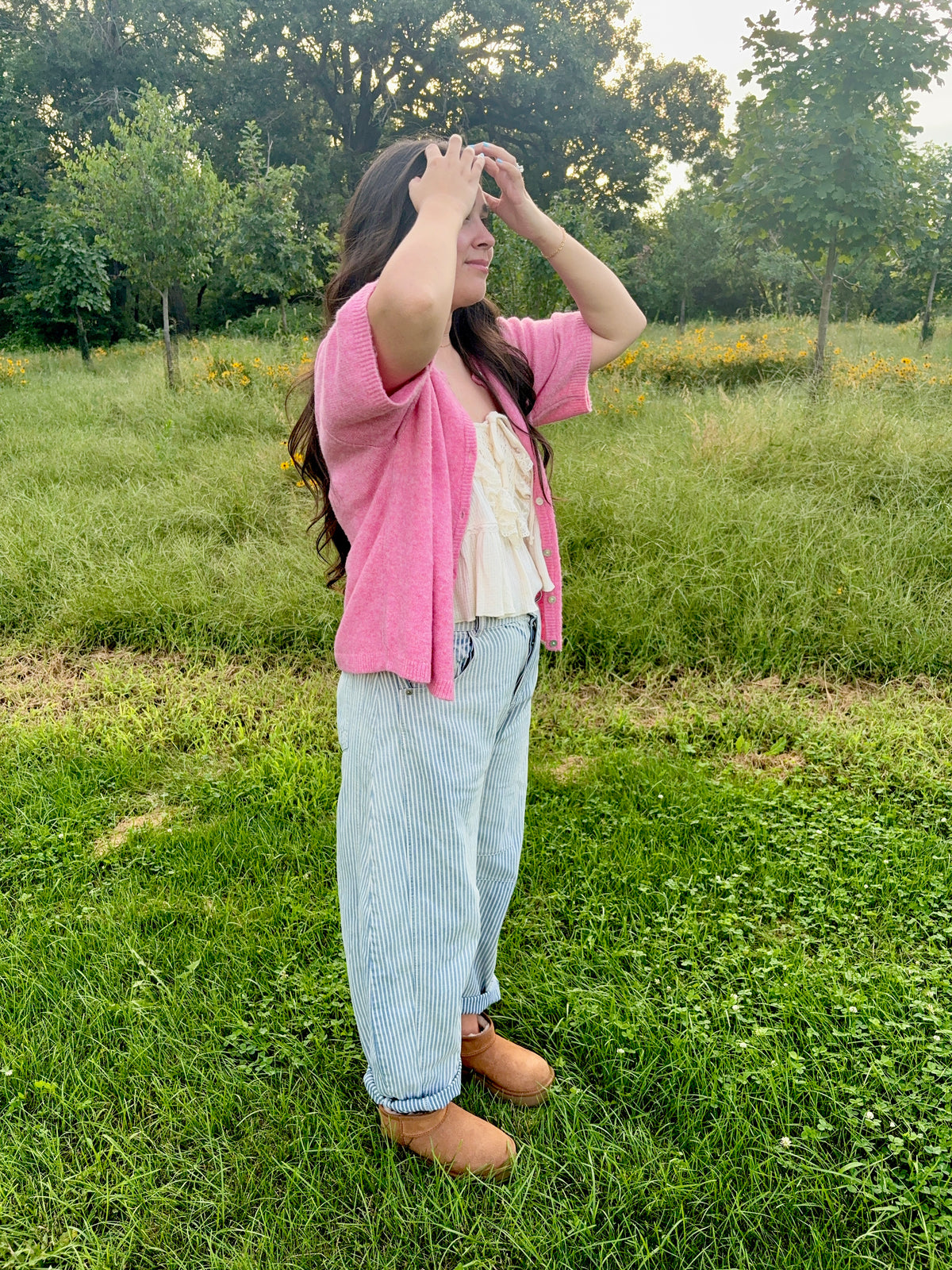 Meadow Sky Barrel Jeans