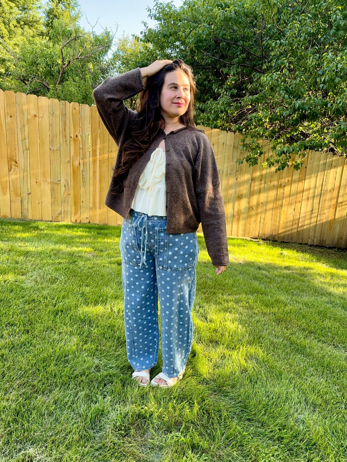 Daisy Dot Denim Pants