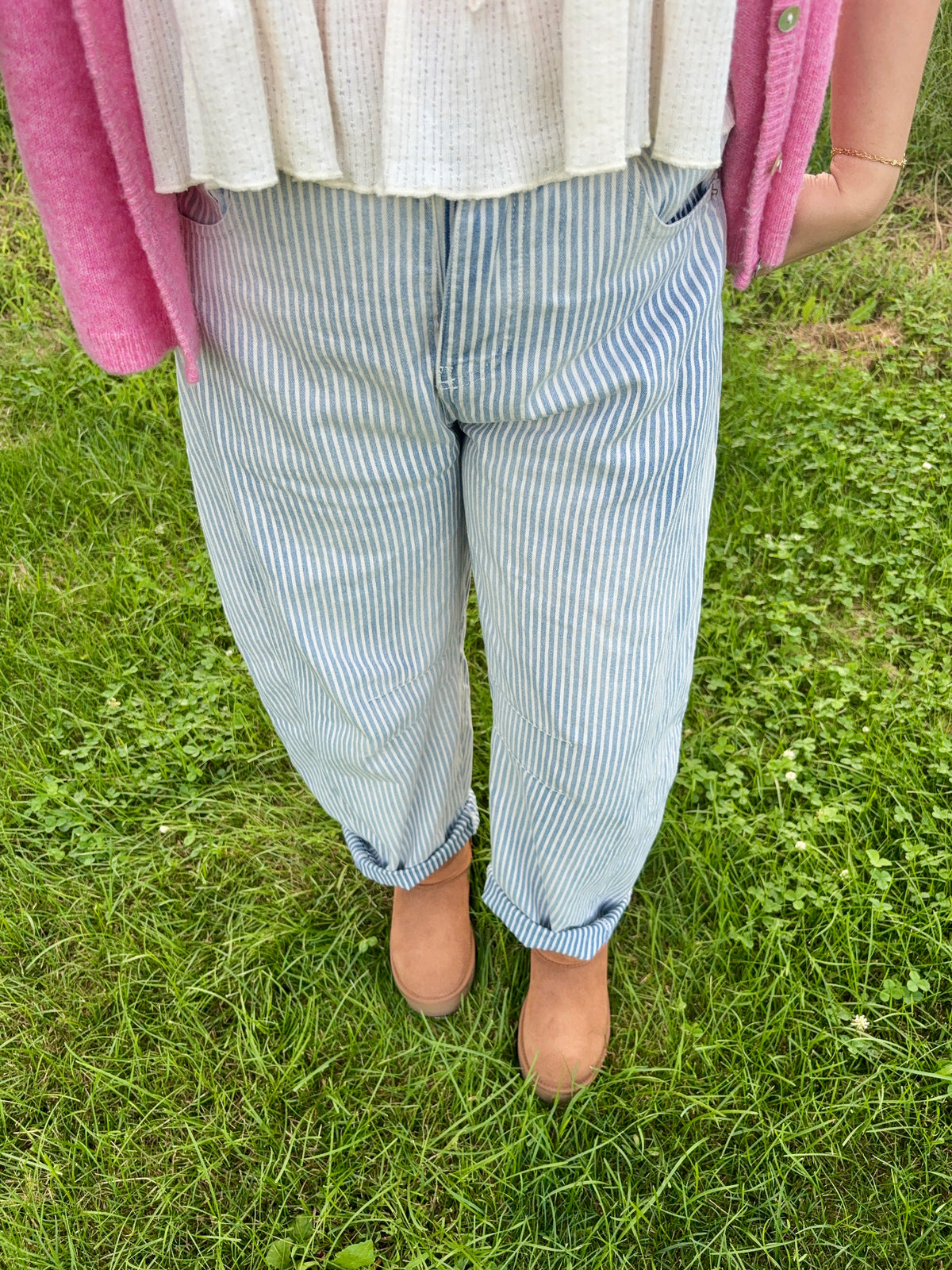 Meadow Sky Barrel Jeans